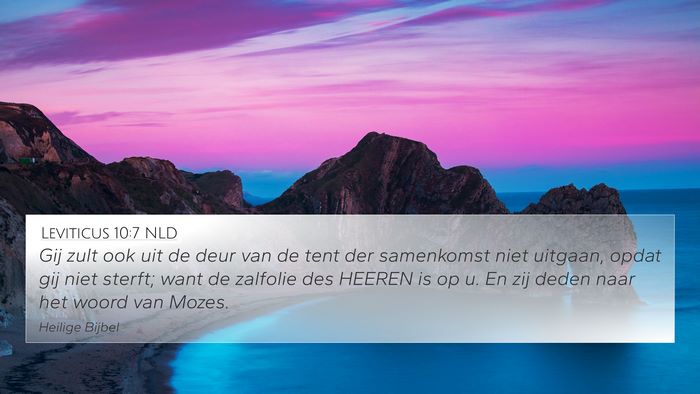 Leviticus 10:7 NLD 4K Wallpaper - Gij zult ook uit de deur van de tent der - 4K Wallpaper Bible Verse
