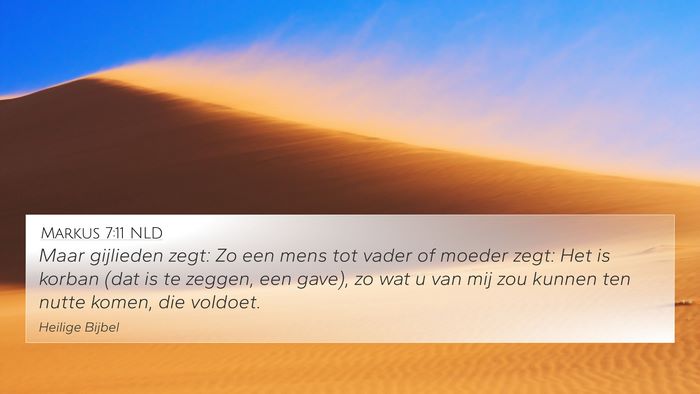 Markus 7:11 NLD Bible Verse Image