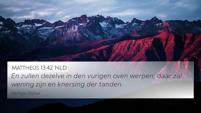 Mattheüs 13:42 NLD Bible Verse Image