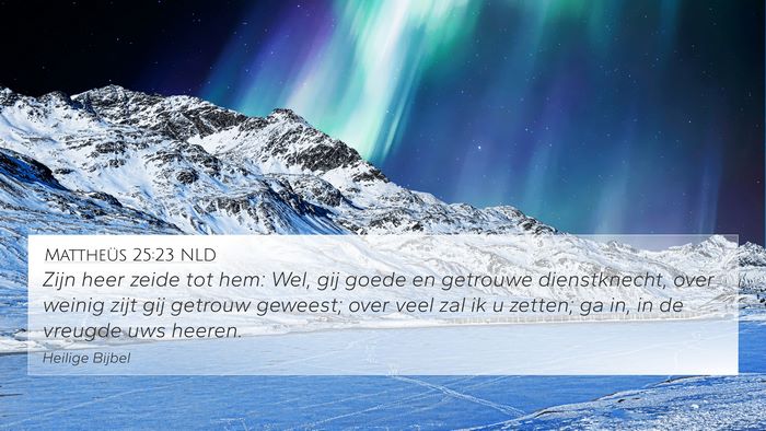 Mattheüs 25:23 NLD Bible Verse Image