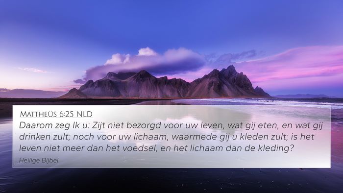 Mattheüs 6:25 NLD Bible Verse Image