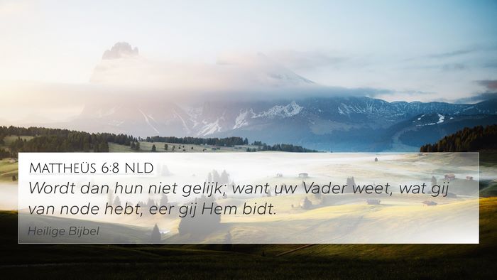 Mattheüs 6:8 NLD Bible Verse Image