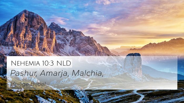 Nehemia 10:3 NLD 4K Wallpaper - Pashur, Amarja, - 4K Wallpaper Bible Verse