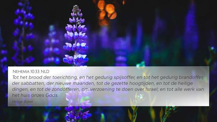 Nehemia 10:33 NLD Bible Verse Image