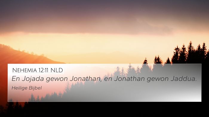 Nehemia 12:11 NLD 4K Wallpaper - En Jojada gewon Jonathan, en Jonathan gewon - 4K Wallpaper Bible Verse