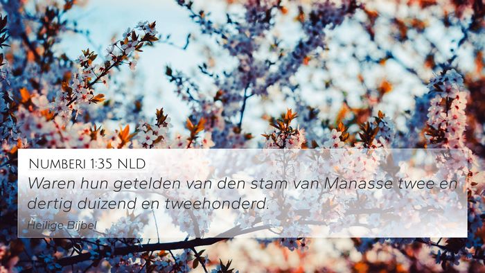Numberi 1:35 NLD 4K Wallpaper - Waren hun getelden van den stam van Manasse twee - 4K Wallpaper Bible Verse