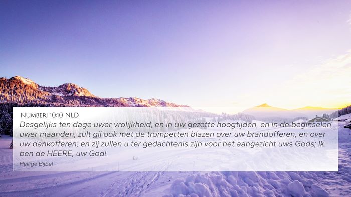 Numberi 10:10 NLD Bible Verse Image