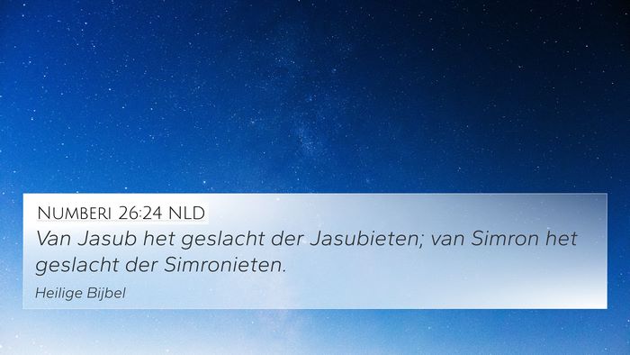 Numberi 26:24 NLD 4K Wallpaper - Van Jasub het geslacht der Jasubieten; van Simron - 4K Wallpaper Bible Verse