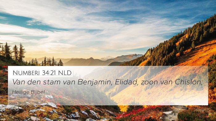 Numberi 34:21 NLD 4K Wallpaper - Van den stam van Benjamin, Elidad, zoon van - 4K Wallpaper Bible Verse