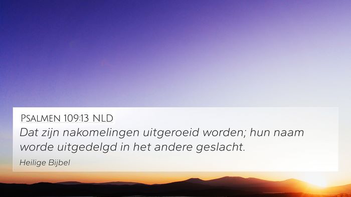 Psalmen 109:13 NLD Bible Verse Image