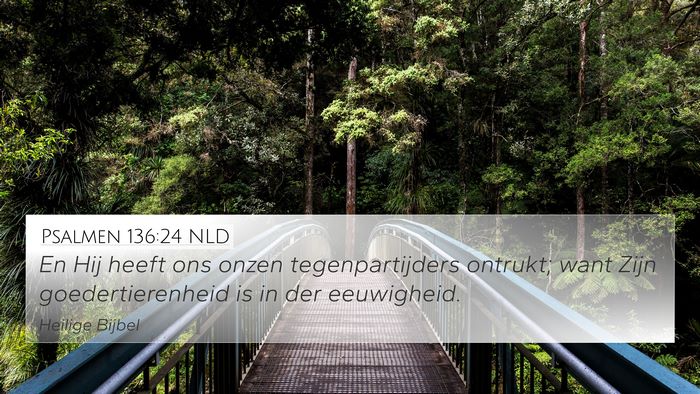 Psalmen 136:24 NLD 4K Wallpaper - En Hij heeft ons onzen tegenpartijders ontrukt; - 4K Wallpaper Bible Verse