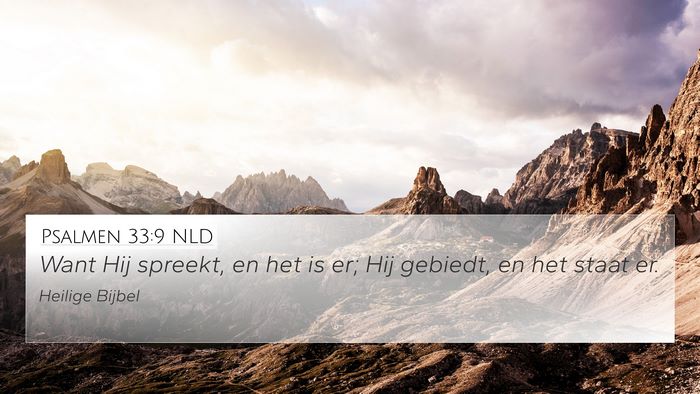 Psalmen 33:9 NLD Bible Verse Image