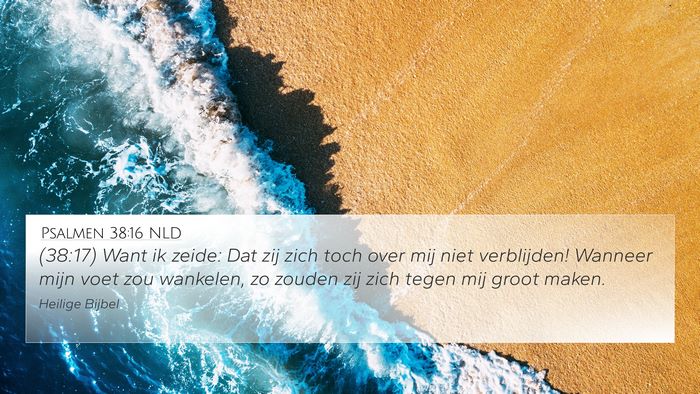 Psalmen 38:16 NLD 4K Wallpaper - (38:17) Want ik zeide: Dat zij zich toch over mij - 4K Wallpaper Bible Verse