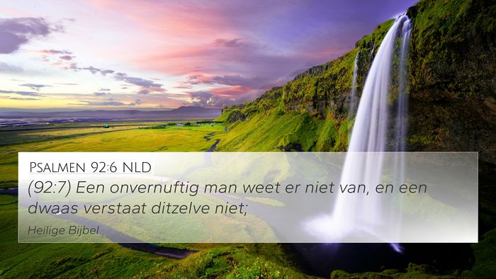Psalmen 92:6 NLD Bible Verse Image