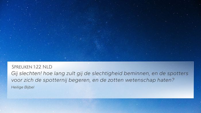 Spreuken 1:22 NLD Bible Verse Image