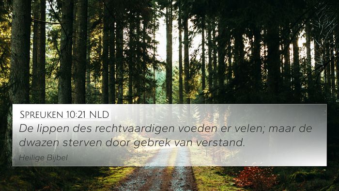 Spreuken 10:21 NLD Bible Verse Image