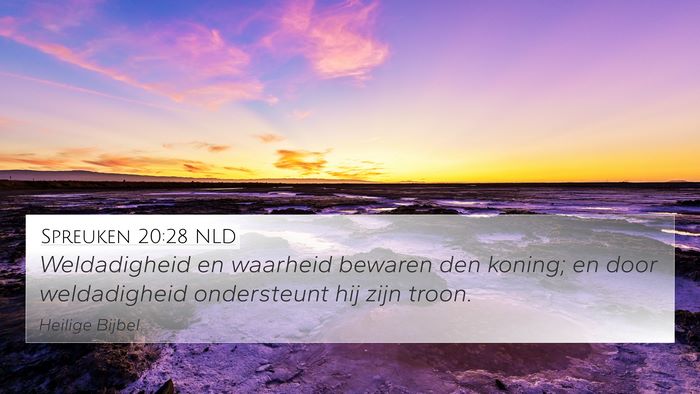 Spreuken 20:28 NLD Bible Verse Image