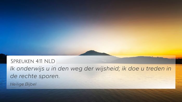 Spreuken 4:11 NLD 4K Wallpaper - Ik onderwijs u in den weg der wijsheid; ik doe u - 4K Wallpaper Bible Verse