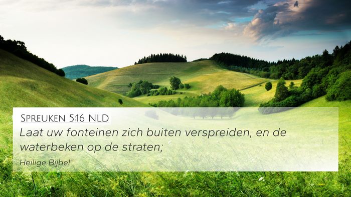 Spreuken 5:16 NLD 4K Wallpaper - Laat uw fonteinen zich buiten verspreiden, en de - 4K Wallpaper Bible Verse