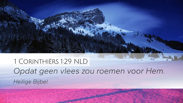 1 Corinthiërs 1:29 NLD Bible Verse Image