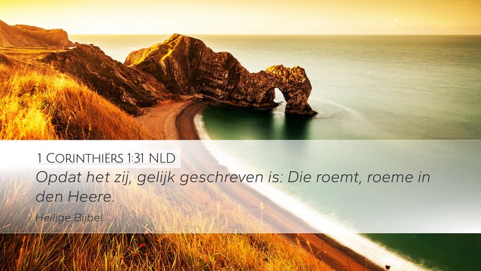 1 Corinthiërs 1:31 NLD Bible Verse Image