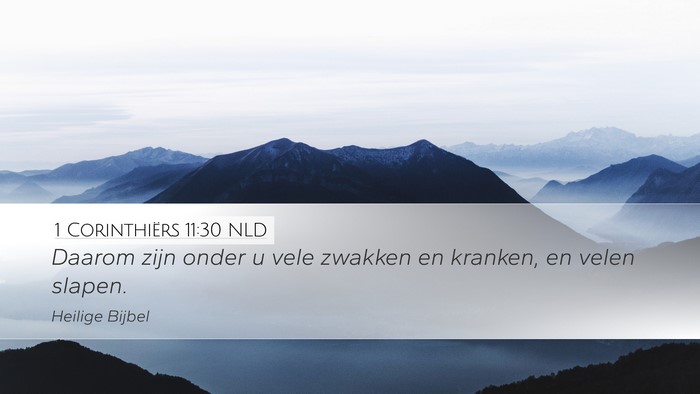 1 Corinthiërs 11:30 NLD Bible Verse Image