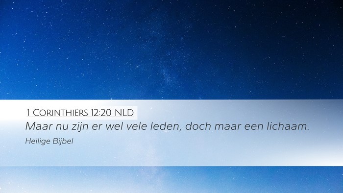 1 Corinthiërs 12:20 NLD Bible Verse Image