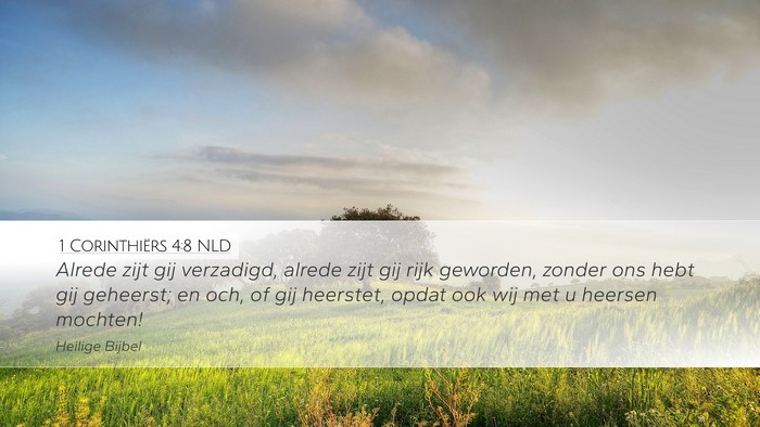 1 Corinthiërs 4:8 NLD Bible Verse Image