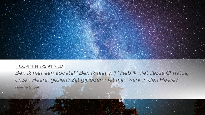 1 Corinthiërs 9:1 NLD Bible Verse Image