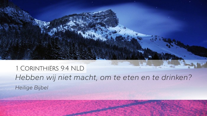 1 Corinthiërs 9:4 NLD Bible Verse Image