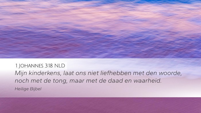 1 Johannes 3:18 NLD Bible Verse Image