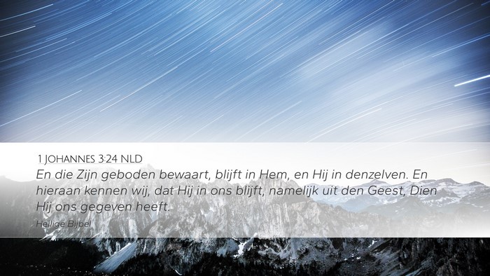 1 Johannes 3:24 NLD Bible Verse Image