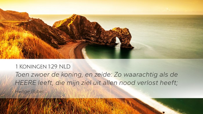 1 Koningen 1:29 NLD Bible Verse Image