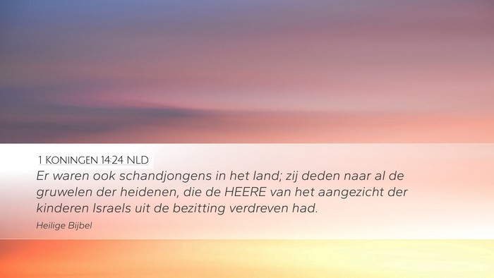 1 Koningen 14:24 NLD Desktop Wallpaper - Er waren ook schandjongens in het land; zij deden - Desktop Bible Verse Wallpaper