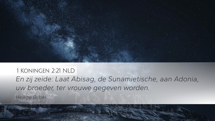 1 Koningen 2:21 NLD Bible Verse Image