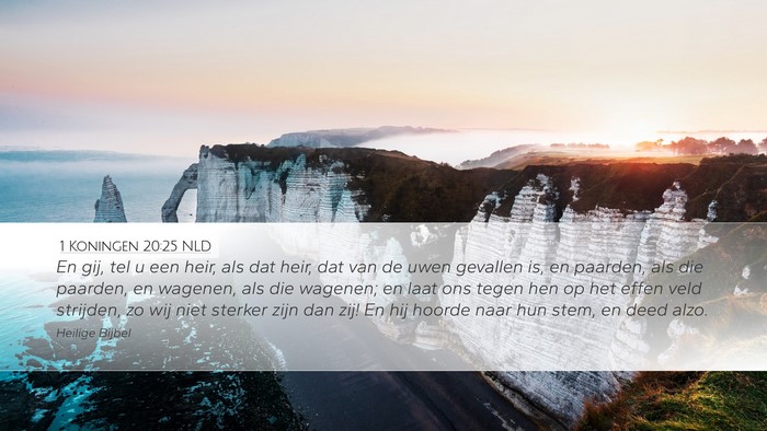 1 Koningen 20:25 NLD Desktop Wallpaper - En gij, tel u een heir, als dat heir, dat van de - Desktop Bible Verse Wallpaper