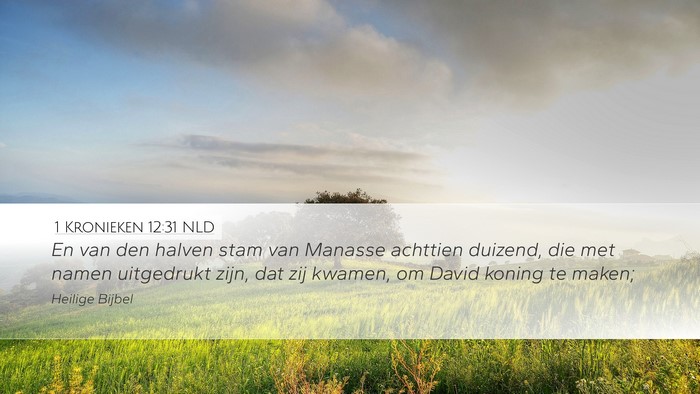 1 Kronieken 12:31 NLD Desktop Wallpaper - En van den halven stam van Manasse achttien - Desktop Bible Verse Wallpaper