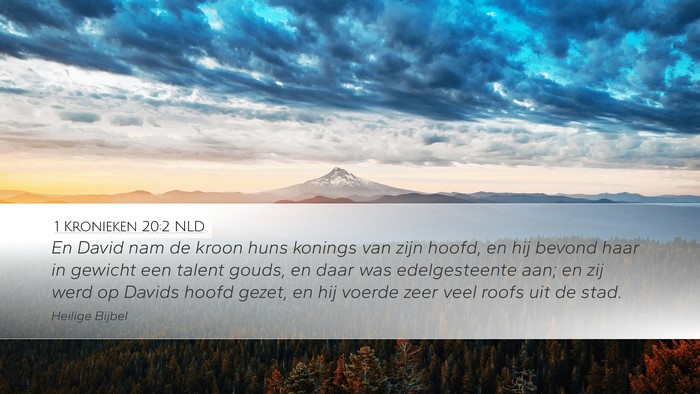 1 Kronieken 20:2 NLD Desktop Wallpaper - En David nam de kroon huns konings van zijn - Desktop Bible Verse Wallpaper