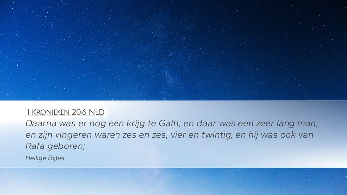 1 Kronieken 20:6 NLD Bible Verse Image