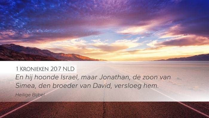 1 Kronieken 20:7 NLD Bible Verse Image