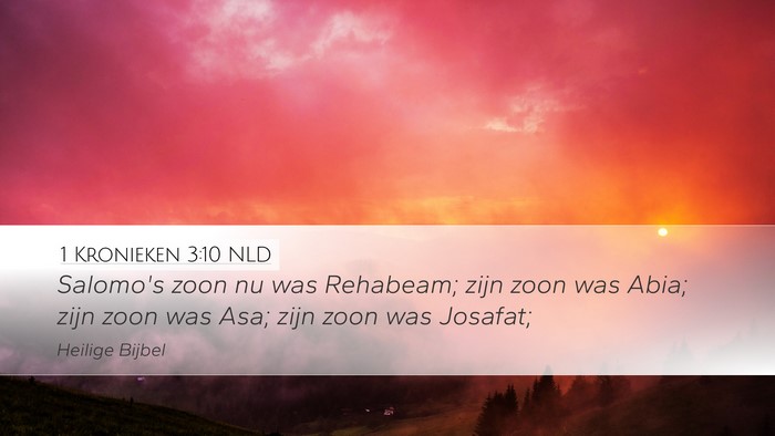 1 Kronieken 3:10 NLD Desktop Wallpaper - Salomo's zoon nu was Rehabeam; zijn zoon was - Desktop Bible Verse Wallpaper