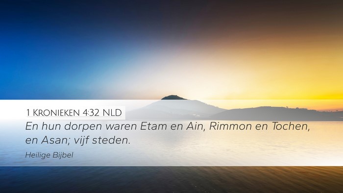 1 Kronieken 4:32 NLD Bible Verse Image
