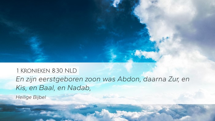 1 Kronieken 8:30 NLD Bible Verse Image