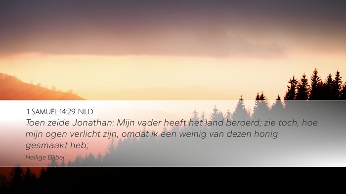 1 Samuël 14:29 NLD Bible Verse Image