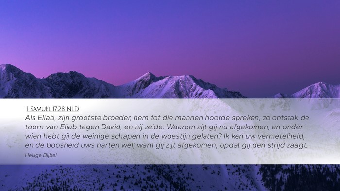 1 Samuël 17:28 NLD Bible Verse Image