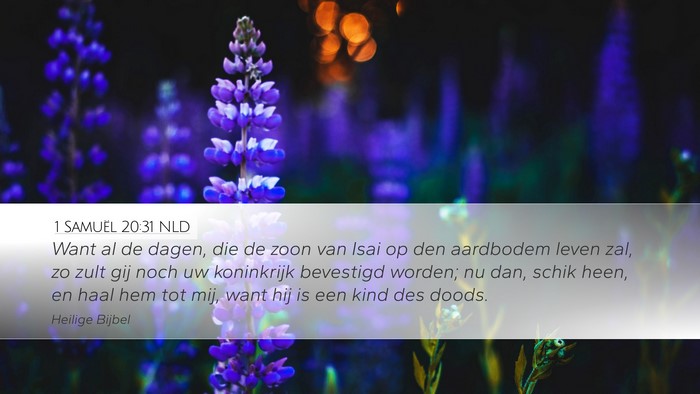 1 Samuël 20:31 NLD Bible Verse Image