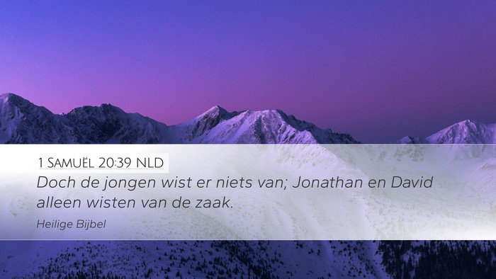 1 Samuël 20:39 NLD Desktop Wallpaper - Doch de jongen wist er niets van; Jonathan en - Desktop Bible Verse Wallpaper