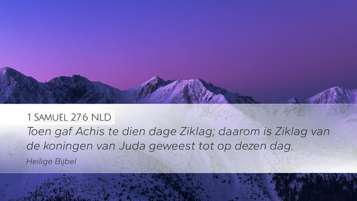 1 Samuël 27:6 NLD Bible Verse Image