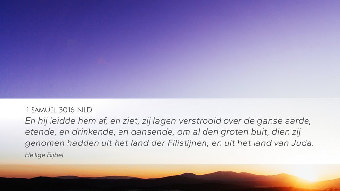 1 Samuël 30:16 NLD Bible Verse Image
