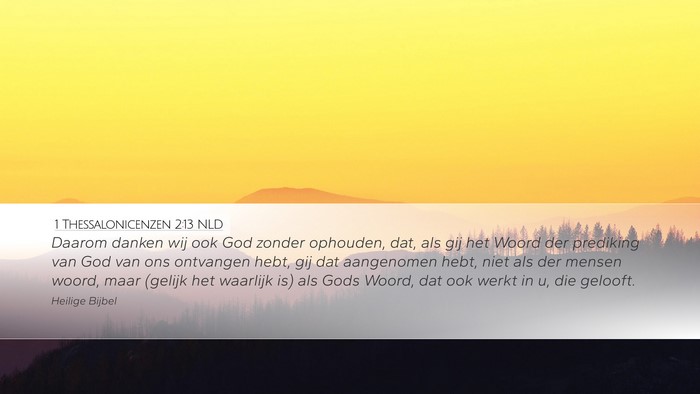 1 Thessalonicenzen 2:13 NLD Bible Verse Image
